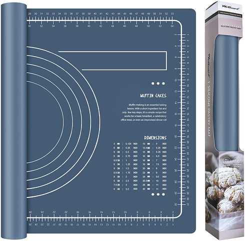 WeGuard Pastry Mat 24"x16" Extra-large for Kneading Rolling Dough Thicken Silicone Non-stick Non-slip Pastry Mat Board with Measurement Food Grade Baking Mat