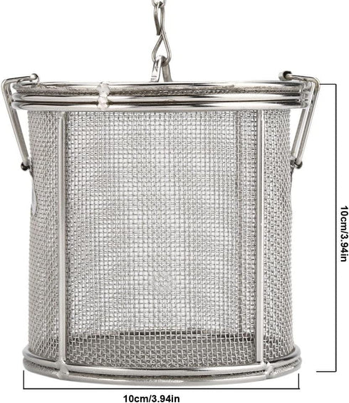 Tea Ball Infuser, Stainless Steel Spice Seasoning Strainer Tea Ball Strainer Soup Seasonings Separation Basket Spice Filter Kitchen Tools, Silver (10×10cm)
