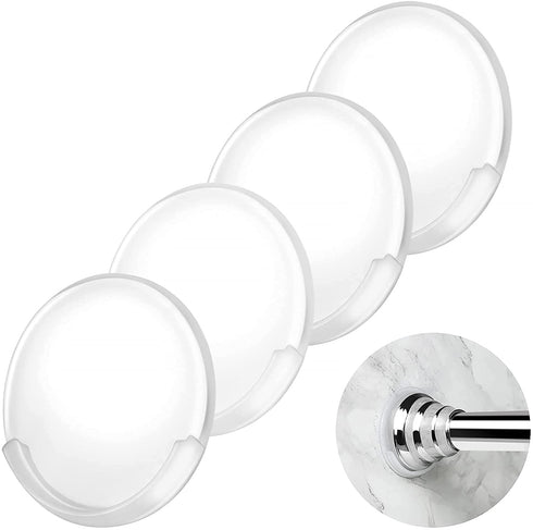AYAYASTORY Adhesive Shower Curtain Rod Holder,No Slippage Wall Mount Retainer of Shower Rod for bathroom,Heavy Duty Tension Rod brackets No Drilling( Shower Curtain Rod Not Included ) (4 Pack)
