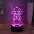 Laysinly Stitch LED Night Light, Stitch 7 Colors 3D Acrylic Table Lamp, Child Bedroom Sleeping Night Lamp Decor Light, USB Remote Control Home Desk Lamp, Baby Kids Teen Lighting (Stitch)