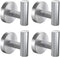 Bathroom Towel Hooks, Coat/Robe Clothes Hooks, Brushed Nickel SUS 304 Stainless Steel Wall Hook Heavy Duty for Bedroom,Kitchen,Restroom,Bathroom,Wall Mounted (Silver, 4 Pack)