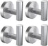 Bathroom Towel Hooks, Coat/Robe Clothes Hooks, Brushed Nickel SUS 304 Stainless Steel Wall Hook Heavy Duty for Bedroom,Kitchen,Restroom,Bathroom,Wall Mounted (Silver, 4 Pack)