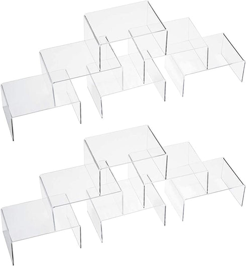 IHOMECOOKER 12 Pack Clear Acrylic Display Stand Crafts Stand Cupcake Risers 4" x 3''x 2''