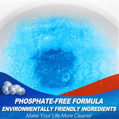 30 Pack Automatic Toilet Bowl Cleaner Tablets,Long-lasting Household Cleaners for Around 2000 Flushes.(Blue,30 Count)