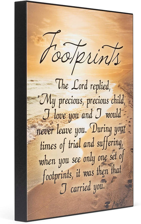 Elanze Designs Footprints 8 x 10 Wood Print Overlay Wall Art Sign Plaque
