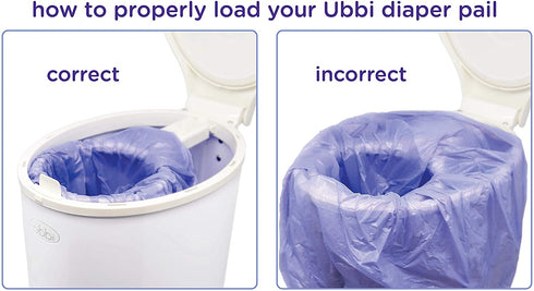 Ubbi Disposable Diaper Pail Plastic Bags, Made with Recyclable Material, Single Pack, 25 Count, 13-Gallon