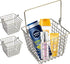 Yarlung 2 Pack Wire Storage Baskets, Small Hanging Metal Baskets Tote Farmhouse Decor Bin Organizer for Bathroom, Kitchen, Laundry Room, Removable Handle, Square, Bronze