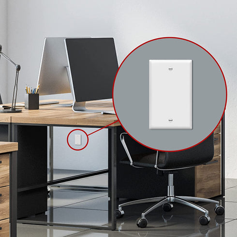 ENERLITES Blank Device Wall Plate, Gloss Finish, Standard Size 1-Gang 4.50" x 2.76", Polycarbonate Thermoplastic, Electrical Covers for Unused Outlets/Switches, 8801-W-10PCS, White 10 Pack