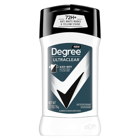 Degree Men UltraClear Antiperspirant Deodorant 72-Hour Sweat and Odor Protection Black + White Antiperspirant For Men With MotionSense Technology 2.7 oz