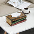 Crafted Classical Retro Wooden Antique Book Tissue Box Cover Rectangular Tissue Holder Dispenser Paper Cover Case Napkin Holder Home Decor for Bathroom Living Room Office car Kitchen