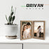 ORIVAN 2 Pack 5x7 Double Picture Frames Hinged Folding Photo Frames with Glass Vertical Stand Frames (Grain)