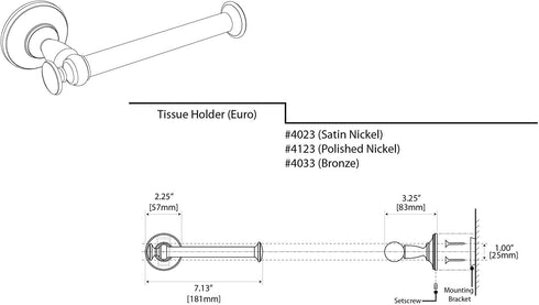Gatco 4123 Tavern Toilet Paper Holder, Polished Nickel