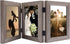 Golden State Art, 5x7 Three Picture Frame Trifold Hinged Photo Frame with 3 Openings, Desk Top Family Picture Collage, with Real Glass (5x7 Triple, Grey, 1-Pack)