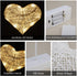 Lewondr Table Lamp, Battery Powered Heart Shape Ramadan Light Desk Lamp LED Christmas Decorative Lamp Winding Iron Frame Plastic Base Warm White Bright Light Home Bedroom Romantic Decoration - White