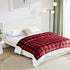 Touchat Fleece Throw Blanket, Buffalo Plaid Flannel Throw Blanket for Couch Sofa Bed, 50'' x 70'' Super Soft Warm Fuzzy Plush Blankets Decor, Lightweight Cozy Travel Camping Blanket (Red & Black)