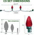 C9 Christmas Lights, 50 Count 24.5 FT Faceted String Lights Connectable Commercial Grade Indoor Outdoor, 120V UL Certified Xmas Strawberry Light Strand for Halloween, Thanksgiving Day Parties, Red