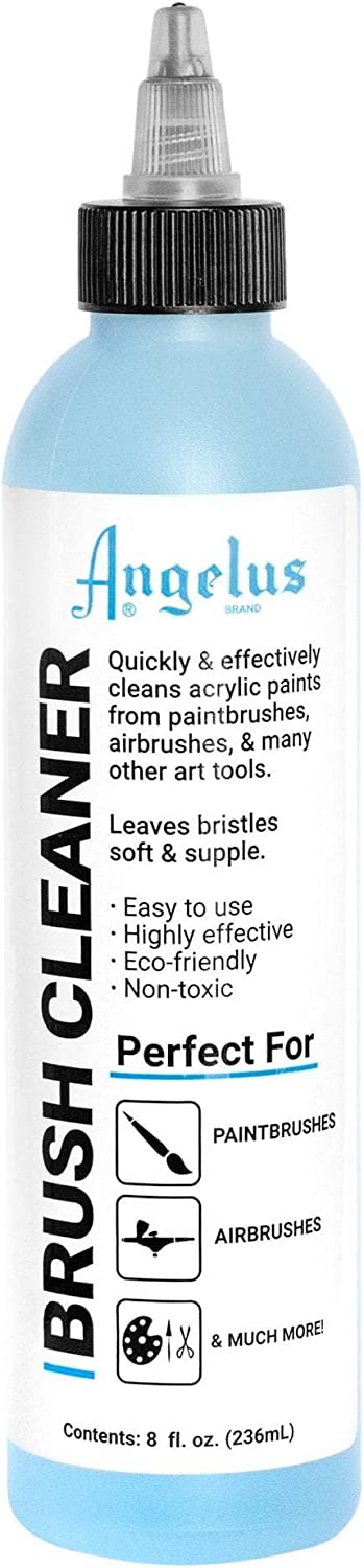 Angelus Brush Cleaner for Air Brush Sprayers & Paint Brushes- 8oz Bottle- Made in USA