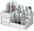 LtyTz Makeup Desk Organizer With Drawers - Countertop Bathroom Skincare Organizer for Cosmetics, Vanity Holder for Lipstick, Brushes, Lotions, Eyeshadow, Nail Polish and Jewelry Sundries, A-White