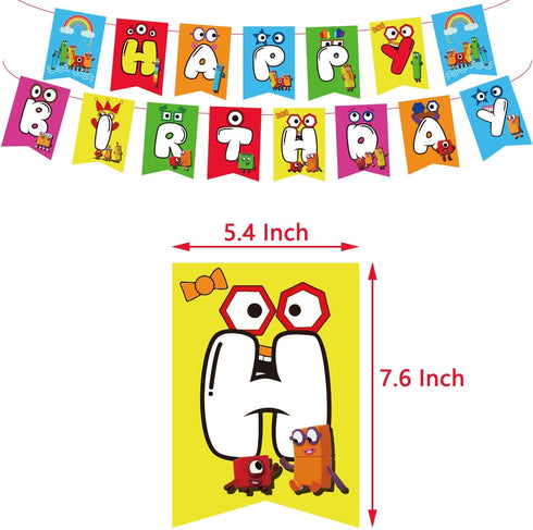Galoulo Number Birthday Party Supplies For Blocks ,Number Birthday Party Decorations For Blocks Included Cake Toppers, CupCake Toppers, Balloon, Banner, Number Theme block Party Favor Pack Set