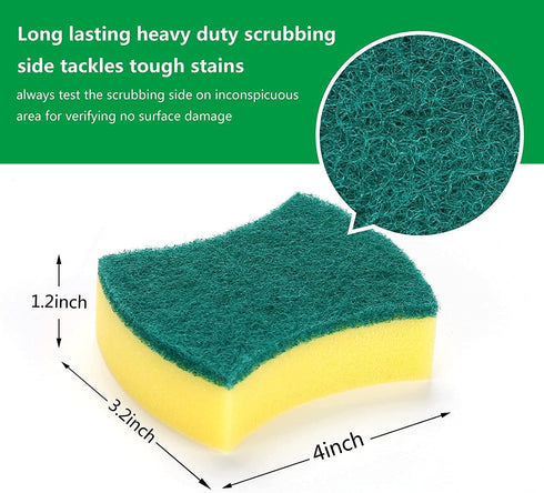 19 Pack Kitchen Clean Sponges for Dish,1 Pack Dish Soap Dispenser for Kitchen, Soap Dispenser and Sponge Holder 2 in1, Countertop Soap Pump Dispenser Caddy