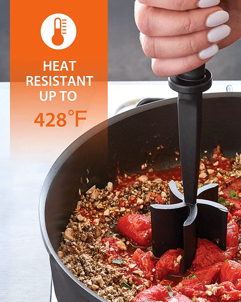 2 Pack Meat Chopper, Ground Beef Chopper, Heat Resistant Meat Chopper for Ground Beef, Hamburger Meat, Turkey and More, Nylon Hamburger Chopper and Non-Stick Meat Masher, Mix and Chop Kitchen Tool
