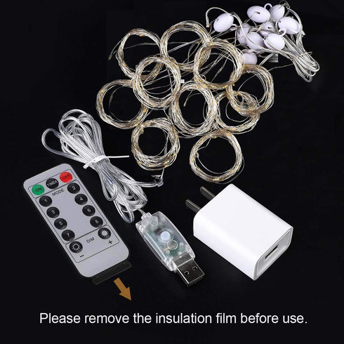 SUPERNIGHT LED Curtain Lights, Window Curtain Twinkle String Lights for Patio,Bedroom, Wedding, Party, Thanksgiving Day, Christmas Decoration (9.8 x 9.8 ft, 300LEDs, 8 Modes, Timer, Cool White)