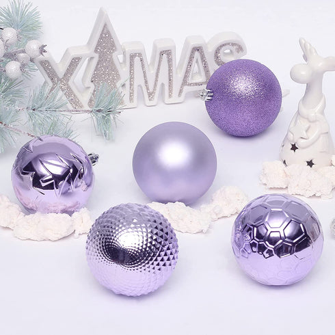 MoonXmas 20PCS Christmas Ball Ornaments Set, Shatterproof Decorations for Xmas Tree, Home Decor for Party, Holiday, Wedding, Anniversary, Halloween, Xmas Ornament - 3.14"/80MM, Purple.