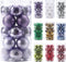 MoonXmas 20PCS Christmas Ball Ornaments Set, Shatterproof Decorations for Xmas Tree, Home Decor for Party, Holiday, Wedding, Anniversary, Halloween, Xmas Ornament - 3.14"/80MM, Purple.