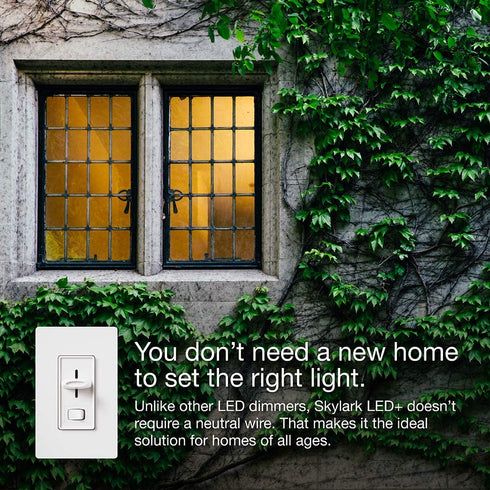 Lutron Skylark LED+ Dimmer Switch for Dimmable LED, Halogen and Incandescent Bulbs | Single-Pole or 3-Way | SCL-153P-IV | Ivory