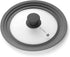 LORESO Silicone Glass Lid Grey Pack of Two - Universal Silicone Glass Lid for Pots Pans & Skillet 8 to 11 Inches, Tempered Glass Lid Steam Vent, Food Safe Silicone, Cool-Touch Handle & Dishwasher safe