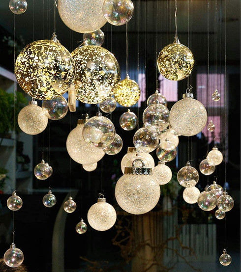 AMS 10pcs Christmas DIY Clear Thickeness Acrylic Fillable Balls, Plastic Clear Plastic Ornaments Balls Fillable Wedding Party Decor for Wedding,Thanksgiving,Party(4.72˜™, Clear)