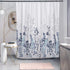 Neasow Blue and Grey Shower Curtain, Watercolor Floral Bathroom Curtain Teal and White Shower Curtains 72—72 inches