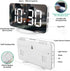 Digital Alarm Clock, 7" Large LED Mirror Electronic Clocks?Bedside Clock with Touch Snooze, Dual USB Charge, Auto Adjustable Brightness, Desk Wall Modern Clocks for Bedrooms Living Room Office(White)