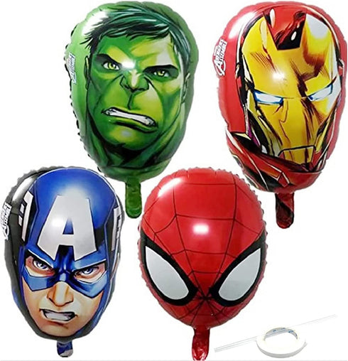 4-pack Superhero Birthday Party Mylar Foil Balloon Super Hero Birthday Party Supplies Party Decorations by Elsani
