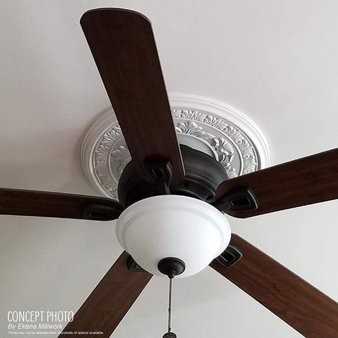 Ekena Millwork CMP22AT Attica PVC Thermoformed Ceiilng Medallions, 22"OD x 3 1/2"ID x 1"P (Fits Canopies up to 7 3/4"), Unfinished