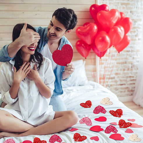 Geosar 24 Pieces Valentines Day Vase Filler Heart Vase Filler DIY Craft Rattan Heart Balls Decorative Hanging Wicker Balls Ornaments for Valentine's Day Wedding Decor, 2.7 Inches