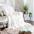 Clara Clark Cut Plush Fleece Throw Blanket - Throw Size - Lightweight Super Soft Fuzzy Luxury Bed Blanket for Bed - Machine Washable - (50x60) (White)