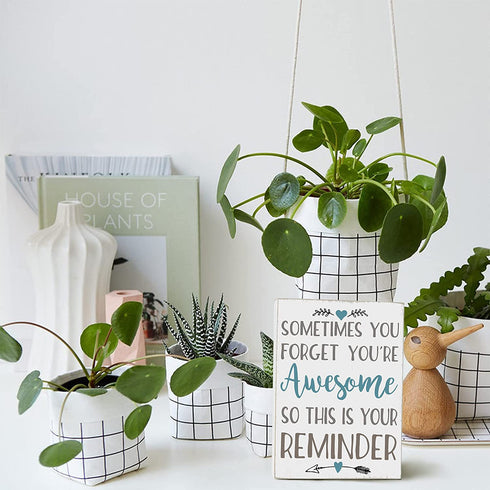 Cocomong Modern Farmhouse Decorations for Living Room, Sometimes You Forget You are Awesome, Inspirational Gifts, Housewarming Gifts for Women, Inspirational Wall Art Shelf Decor, House Decor Sign 6x8