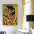 African American Canvas Wall Art Black Woman With Butterflies Paintings Sexy Black arounded by Sunflower Canvas Paintings Afro Women Picture Black Queen Inspirational Wall Art Hanging Poster Painting Black Girl Photography Abstract Watercolor Sunflower Pa