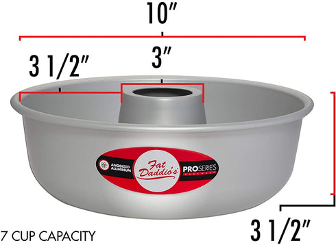 Fat Daddio's RMP-10 Anodized Aluminum Ring Mold Pan, 10 x 3.5 Inch, Silver