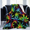 Super Soft Sherpa Plus Velvet Throw Wrap Cover Wrap Sheet for Sofa Couch Winter/Autumn, Tie Dye Cannabis Weed Leaves Queen Size Camping Blankets Throw Wearable Blankets