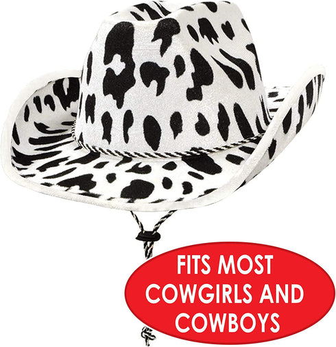 Beistle Adult Size Cow Print, White/Black-for Western Theme, Wild West Party, Cowboy Hat