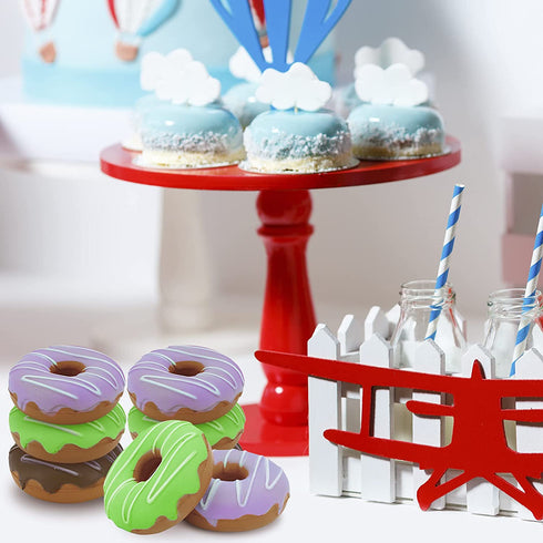 SRENTA 3" Rainbow Novelty Squishy Donut Stress Balls, Squeeze Stress Relief Donuts, Pack of 12