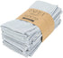 INFEI Narrow Striped Linen Cotton Dinner Cloth Napkins - Set of 12 (40 x 40 cm) - for Events & Home Use (Blue)