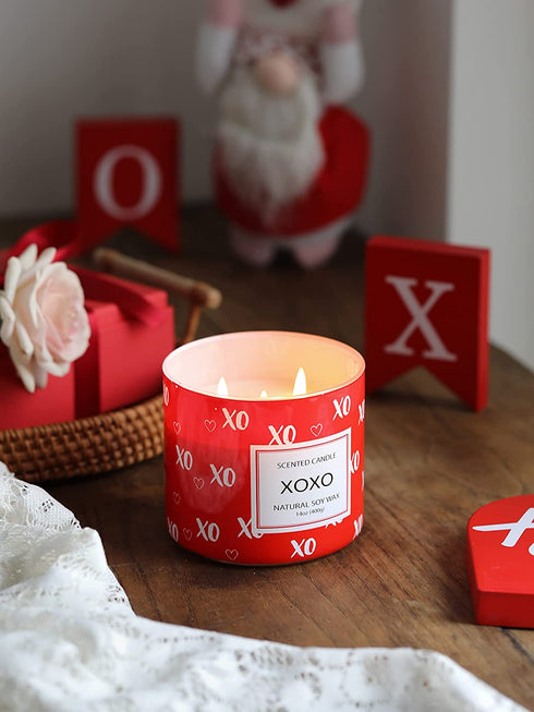 Valentine™s Day Scented Candle Gift Champagne Secented Natural Soy Candle 3 Wick Large Jar 14 oz Sweet Party Decor