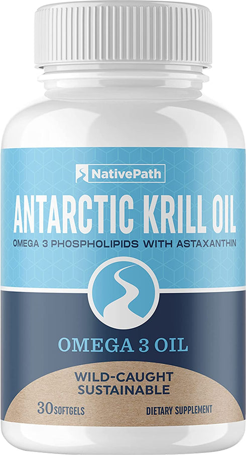NativePath: Antarctic Krill Oil - Wild-Caught Krill Omega-3 Fatty Acids with EPA and DHA - 30-Day Supply - Supports Your Joint, Heart, Brain and Immunity - Pure Formula, No Fishy Taste