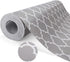 Glotoch Shelf Liners for Kitchen Cabinets 12 x 20 ft. - Non Adhesive Cabinet and Drawer Liner Roll Double Sided Non-Slip Durable and Strong, Quatrefoil Gray