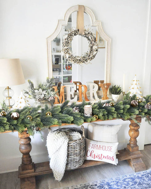 Artiflr 6 Feet Artificial Christmas Pine Garland, Winter Greenery Garland for Holiday Season Mantel Fireplace Table Runner Centerpiece Décor