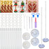 2 Set Balloon Column Stand Kits, Height 48 Inch,1 Manual Pump,25 Multi-Purpose Balloon Clips Rings,2 Top Balloon Support Rod,For Birthday Party Wedding Christmas Balloon Tower Decorations