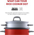 Aroma Housewares ARC-743-1NGR 6-Cup (Cooked) (3-Cup UNCOOKED) Pot Style Rice Cooker and Food Steamer,Red